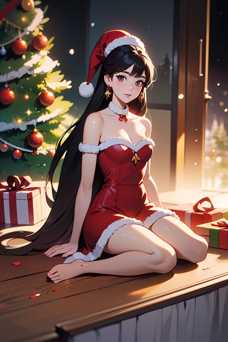 (best quality, masterpiece), 1girl, looking at viewer, blurry background, 1 girl,Santa dress,Christmas scene,

(8k quality), (Best quality), (Ultra HD), (Perfect character anatomy), (perfect lighting), (8k full body photo), (Perfect details), (Perfect character details), (Details of the perfect setting), (Masterpiece), (Symmetry of the perfect character's face),(Construction of the body of the delicate woman character), ((full body shot)), Beautiful Mrs. Claus, Wearing Beautiful Sexy Santa Claus Dress, Sitting Near Christmas tree and candy table,