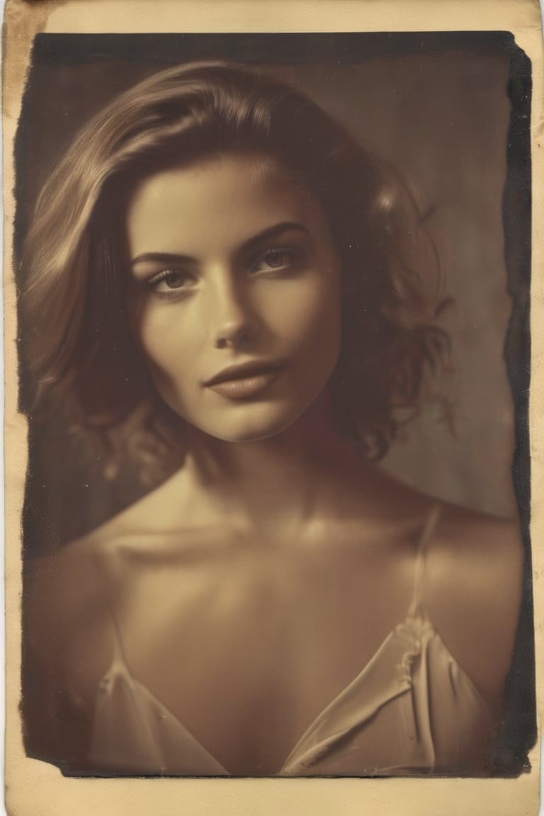 Extremely realistic, vintage polaroid photo of a sexy girl model ,19 years old , old style