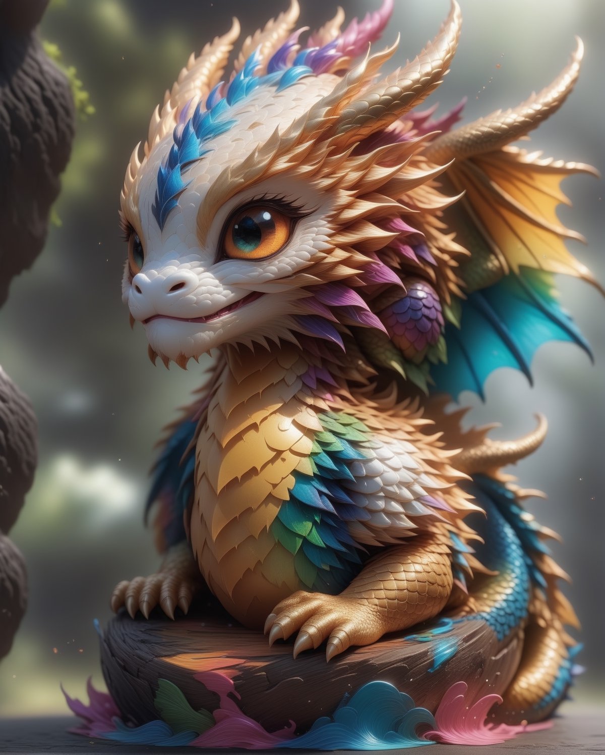 1dragon boy, colorful perfect 3d ink splash forming perfect detailed extreme close up perfect realistic cute dragon, ultra realistic illustration, Sticker, Chibi, 8k, best quality, masterpiece, ,chibi,,niji5,style,concept,colorful,,,<lora:659095807385103906:1.0>