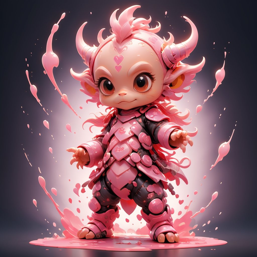 (valentine's day theme:1.5),(splash playing lots of pink rose petals and pink hearts background:1.4), (fusion of monkey magic and baby dragon), cute dragon monkey, little dragon monkey, baby dragon monkey, ancient chinese town, chibi emote, monkey magic, wearing a samurai armor, red aura background, ,,,,<lora:659095807385103906:1.0>