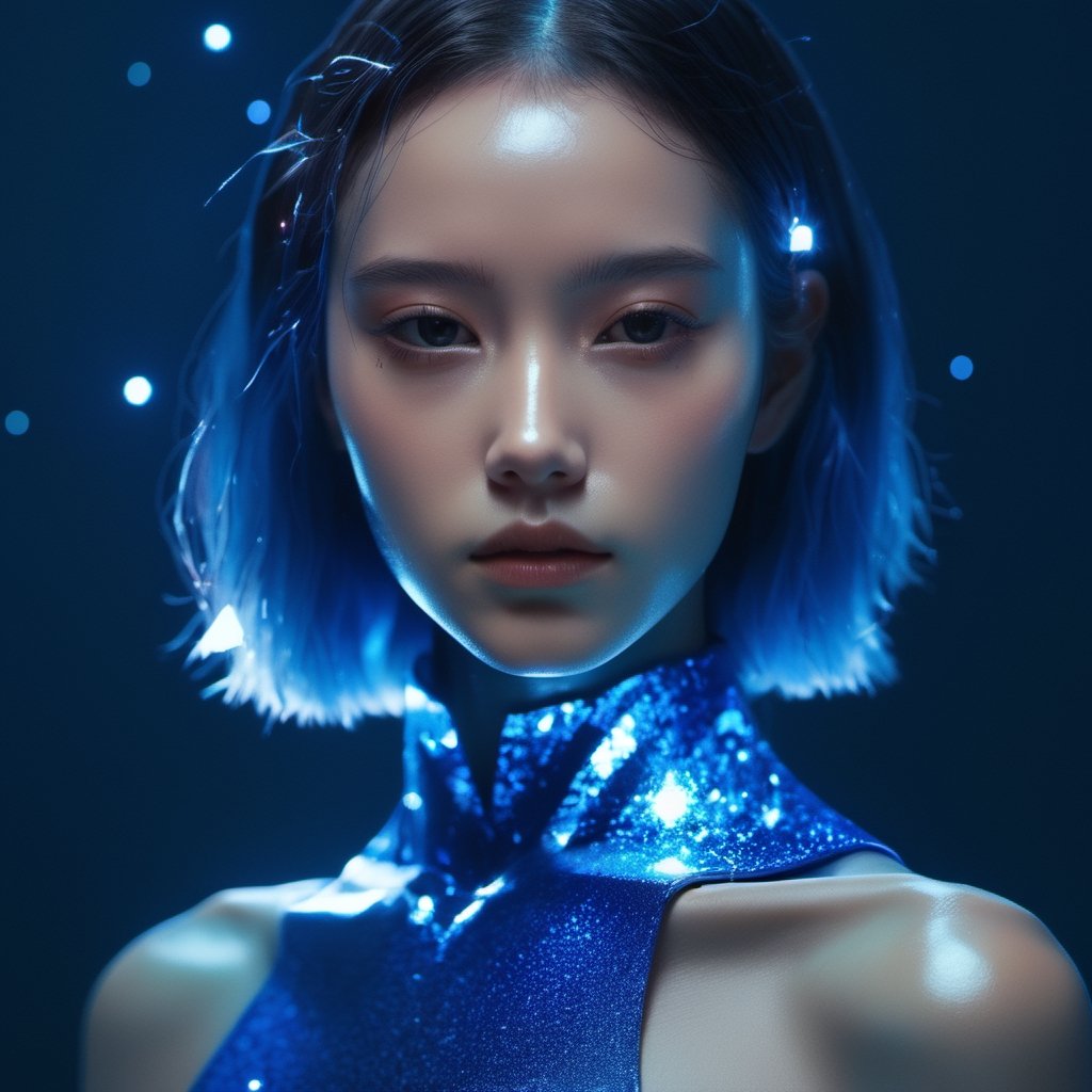 android girl, Powerful, Art Hoe, Flexography, landscape, Simulation, 100mm, items, azure colors, Meatcore, sparkly s lighting, Realistic skin tones, dramatic chiaroscuro lighting, portrait photography, 4k