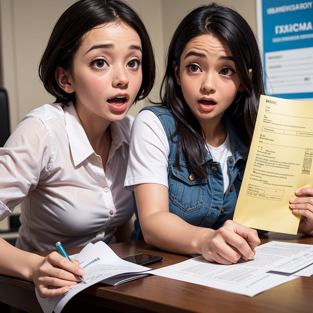 A cartoon character holding an exam paper marked 100, with a surprised expression as they see a ‘Fail’ stamp