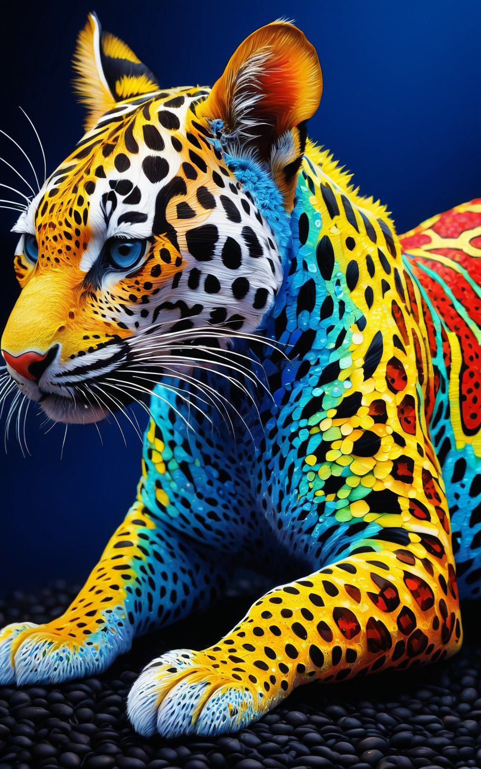 (best quality, 4K, 8K, high-resolution, masterpiece), ultra-detailed, tiny COLOR fluid pointillism animal, vibrant and bold colors, intricate patterns, digital art, artistic composition, high contrast.