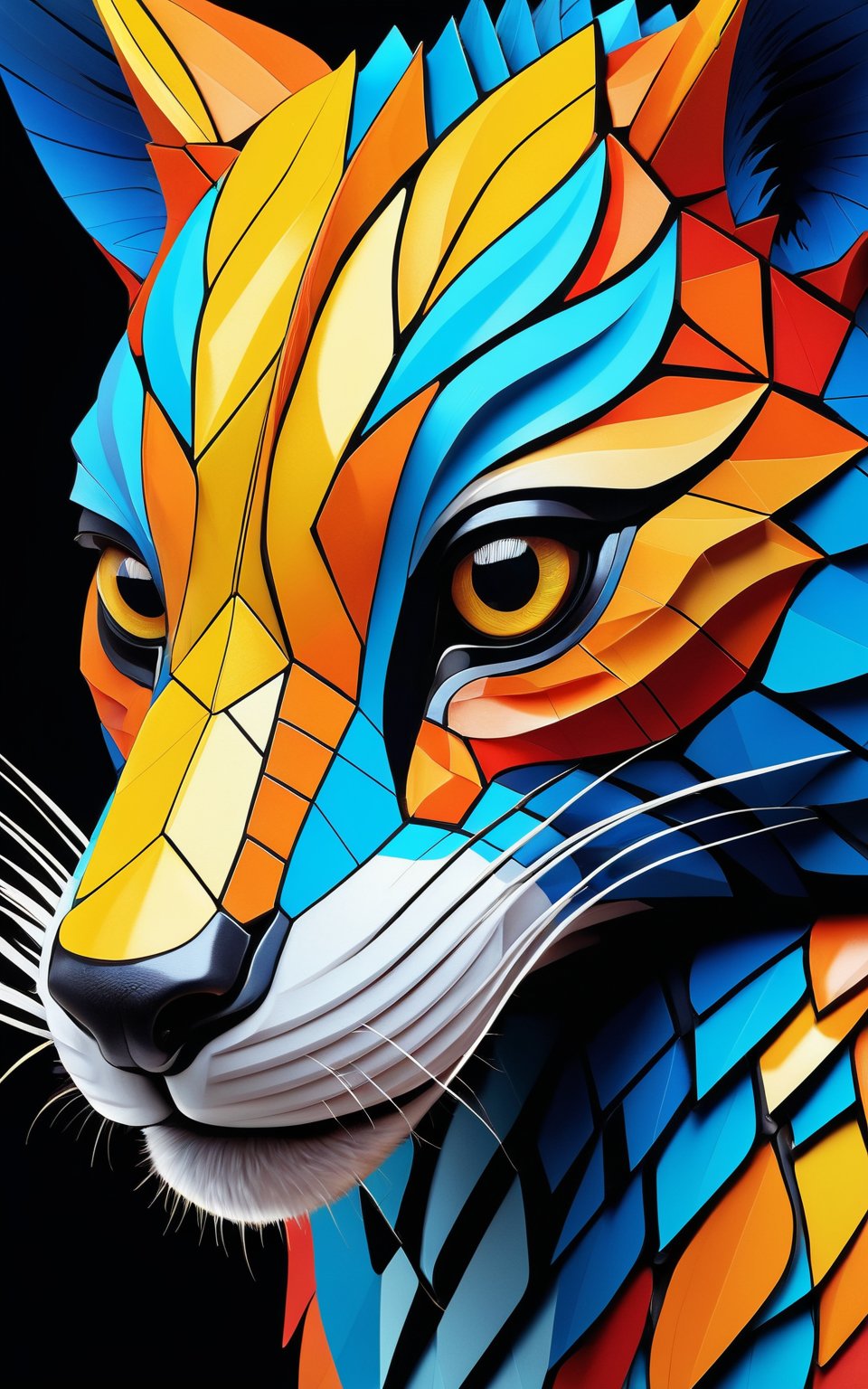 (best quality, 4K, 8K, high-res, masterpiece:1.2), ultra-detailed, colorfull tiny animal, sharp geometric and organic patterns, vibrant, biomorphic and cubist style, intricate designs, high contrast, dynamic composition, modern art, high detail, high resolution.