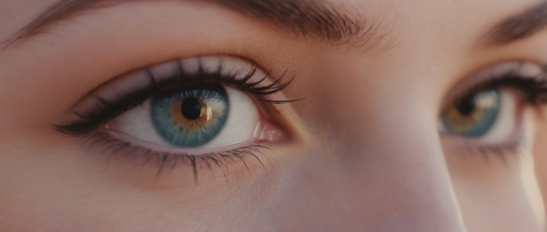 Extreme close up of a 24 year old woman’s eye blinking, standing in Marrakech during magic hour, cinematic film shot in 70mm, depth of field, vivid colors, cinematic