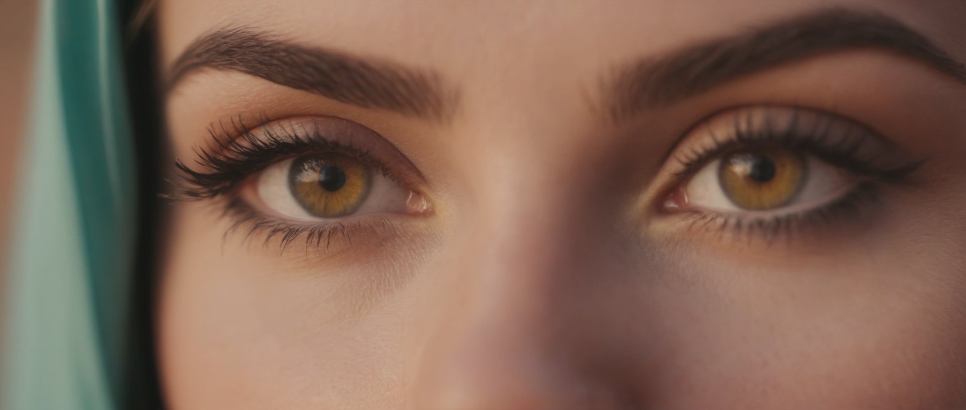 Extreme close up of a 24 year old woman’s eye blinking, standing in Marrakech during magic hour, cinematic film shot in 70mm, depth of field, vivid colors, cinematic