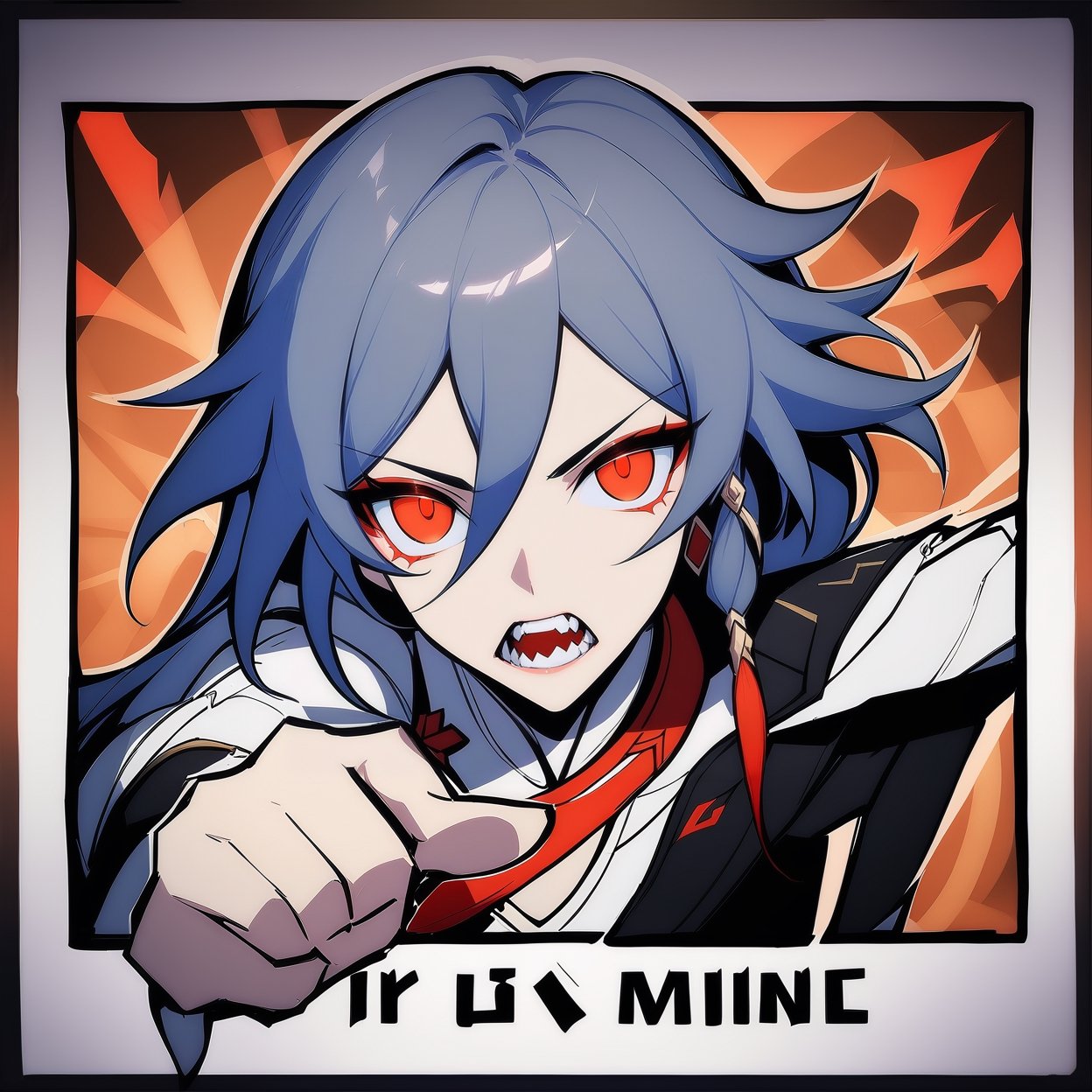 [[fu hua (phoenix)(honkai impact 3rd)]], nai3, 1girl, solo, artstyle,
looking at viewer,  open mouth,(( boring,teeth, pointing at viewer)),((meme,word,"your soul is mine")))