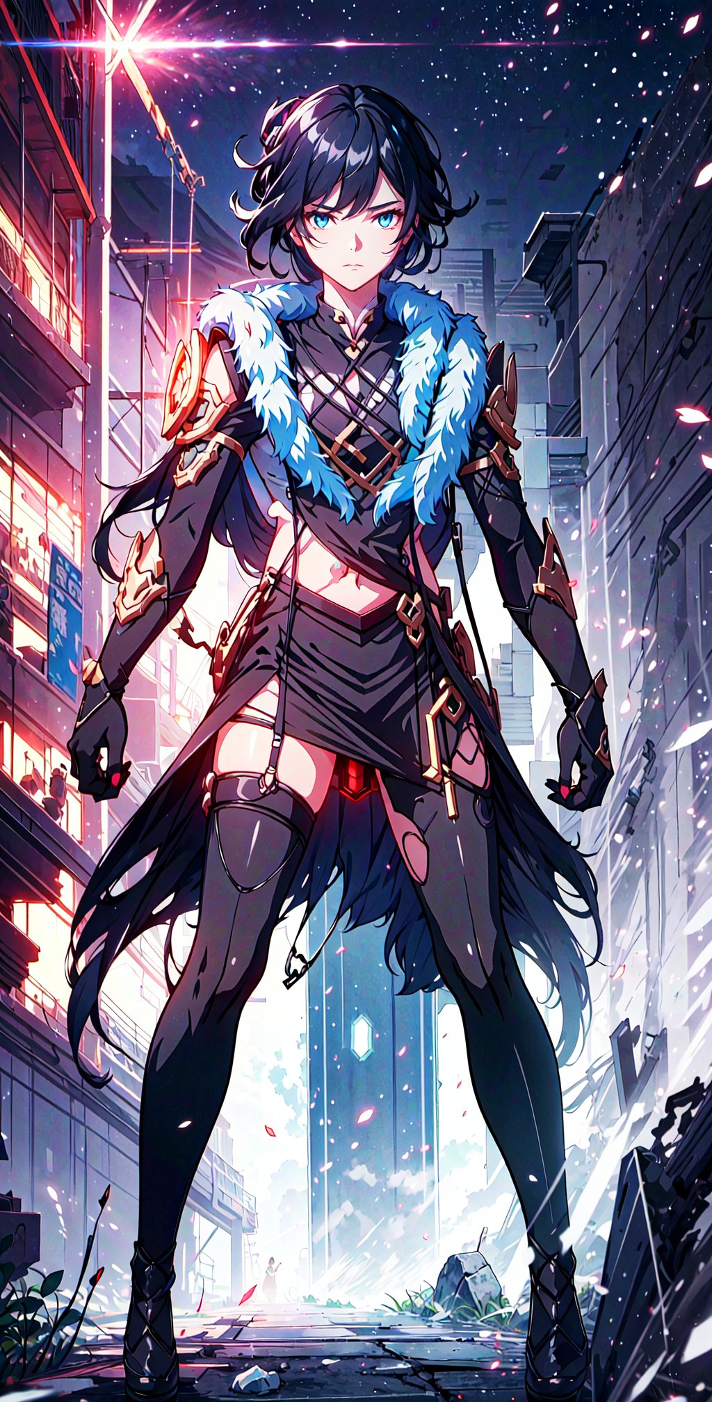 muscular mechanical body, glowing blue eyes, black-hair, leather long coat ,fu hua,yuelun,fu_hua,taixu,fuhua/heiyu,fu hua\bengluo,fuhua,lixue