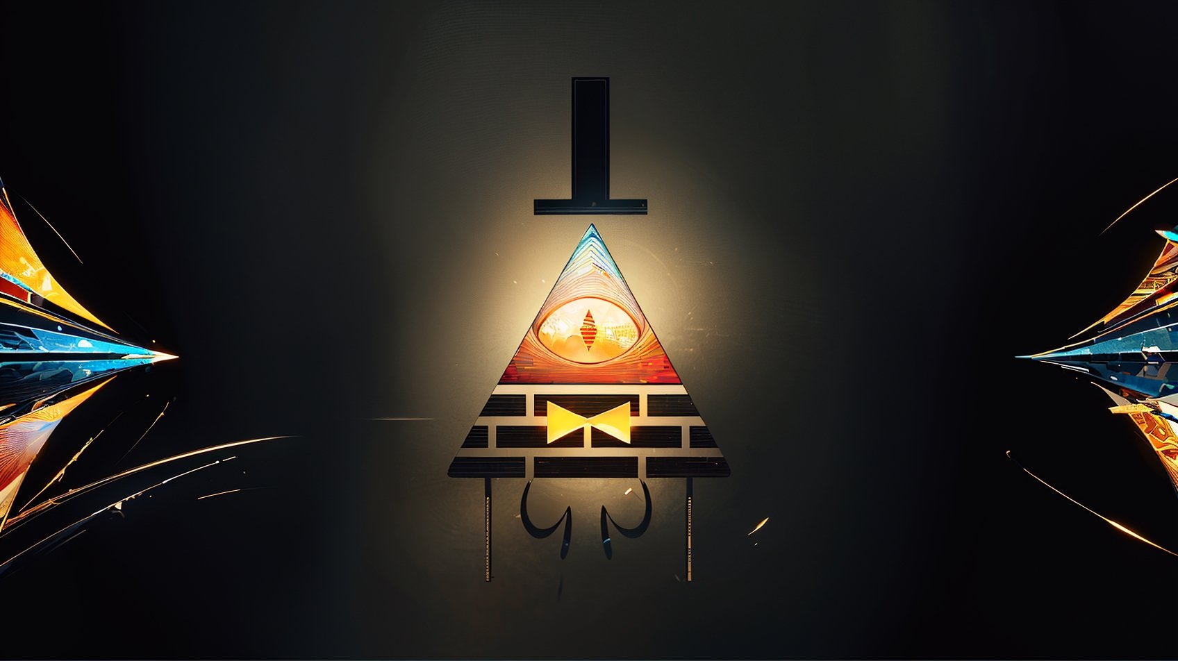 ((masterpiece, best quality:1.5)), hyper detailed, absurdres, geometric background, 
((colorfull geometric art)), geometric mosaic, Bill Cipher, amazing wallpaper, full detail, abstract art