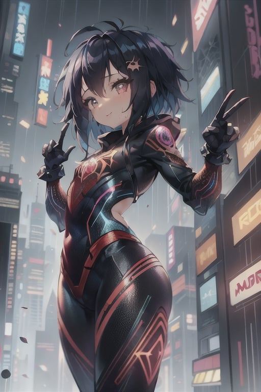 8k resolution, high resolution, masterpiece, intricate details, highly detailed, HD quality, solo, loli, short stature, little girls, only girls, dark background, rain, scarlet moon, crimson moon, moon, moon on the background, science fiction, science fiction city, red neon, blood red neon, burgundy red neon,

Peni Parker.red eyes.shining scarlet eyes.shining eyes.black hair.short haircut.slim build.teenage girl.Spiderman.Marvel.superhero.young woman.slim build.the red web.tight-fitting suit.black and red clothes.black spider print on the chest.black spider emblem.spider print.black print.hood.stretched hood.cheked smile.funny expression.fighting pose,

focus on the whole body, the whole body in the frame, the body is completely in the frame, the body does not leave the frame, detailed hands, detailed fingers, perfect body, perfect anatomy, wet bodies, rich colors, vibrant colors, detailed eyes, super detailed, extremely beautiful graphics, super detailed skin, best quality, highest quality, high detail, masterpiece, detailed skin, perfect anatomy, perfect body, perfect hands, perfect fingers, complex details, reflective hair, textured hair, best quality,super detailed,complex details, high resolution,

,AGGA_ST011,ChronoTemp ,illya,Star vs. the Forces of Evil ,Captain kirb,jtveemo,JCM2,Mrploxykun,Gerph ,Jago,Overlord,Artist,penini,C7b3rp0nkStyle,High detailed ,neon palette,perfecteyes,horror,fantasy00d