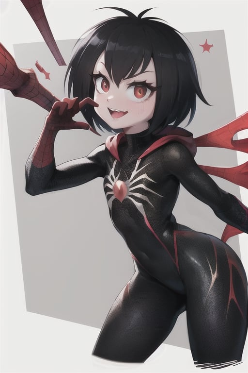 8k resolution, high resolution, masterpiece, intricate details, highly detailed, HD quality, solo, loli, short stature, little girls, only girls, dark background, rain, scarlet moon, crimson moon, moon, moon on the background, science fiction, science fiction city, red neon, blood red neon, burgundy red neon,

Peni Parker.red eyes.shining scarlet eyes.shining eyes.black hair.short haircut.slim build.teenage girl.Spiderman.Marvel.superhero.young woman.slim build.the red web.tight-fitting suit.black and red clothes.black spider print on the chest.black spider emblem.spider print.black print.hood.stretched hood.cheked smile.funny expression.fighting pose,

focus on the whole body, the whole body in the frame, the body is completely in the frame, the body does not leave the frame, detailed hands, detailed fingers, perfect body, perfect anatomy, wet bodies, rich colors, vibrant colors, detailed eyes, super detailed, extremely beautiful graphics, super detailed skin, best quality, highest quality, high detail, masterpiece, detailed skin, perfect anatomy, perfect body, perfect hands, perfect fingers, complex details, reflective hair, textured hair, best quality,super detailed,complex details, high resolution,

,AGGA_ST011,ChronoTemp ,illya,Star vs. the Forces of Evil ,Captain kirb,jtveemo,JCM2,Mrploxykun,Gerph ,Jago,Overlord,Artist,penini,C7b3rp0nkStyle,High detailed ,neon palette,perfecteyes,horror