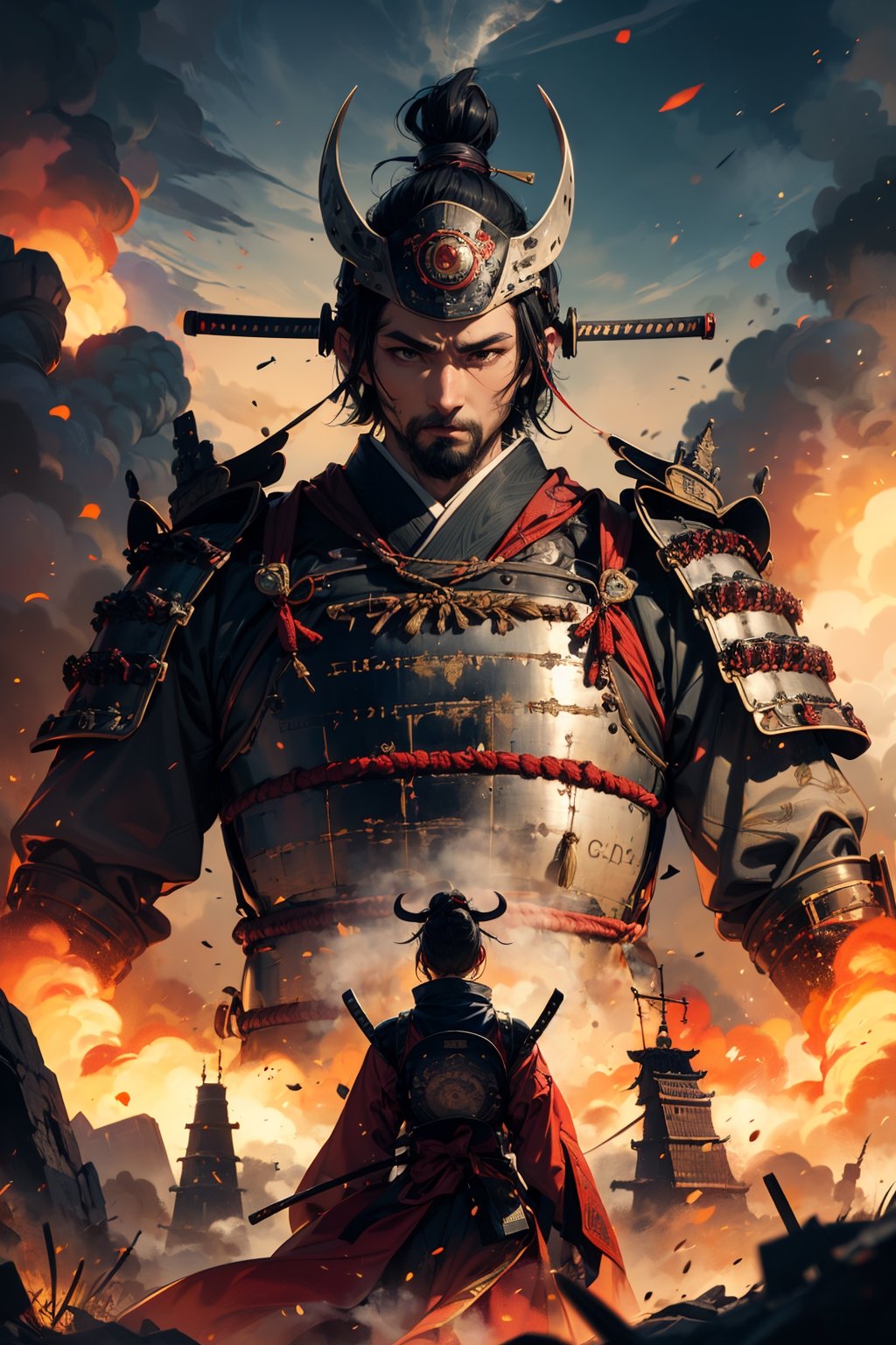 Imagine a world where the honor of ancient samurai converges with the technological wonders of steampunk brilliance. In this evocative realm, amidst towering pagodas adorned with brass fittings and bustling marketplaces filled with the hiss of steam, emerges a formidable figure: a samurai. Envision him clad in a blend of traditional armor and steampunk accouterments, with ornate kabuto helmets featuring intricate gears and steam vents. His katana, sheathed in a holster adorned with mechanical embellishments, gleams with the promise of swift justice. With a stoic expression etched upon his face, he embodies the code of bushido, his every movement a testament to discipline and mastery. Behind him, the cityscape sprawls with towering factories belching steam into the sky, symbolizing the harmonious coexistence of tradition and progress in this captivating world.