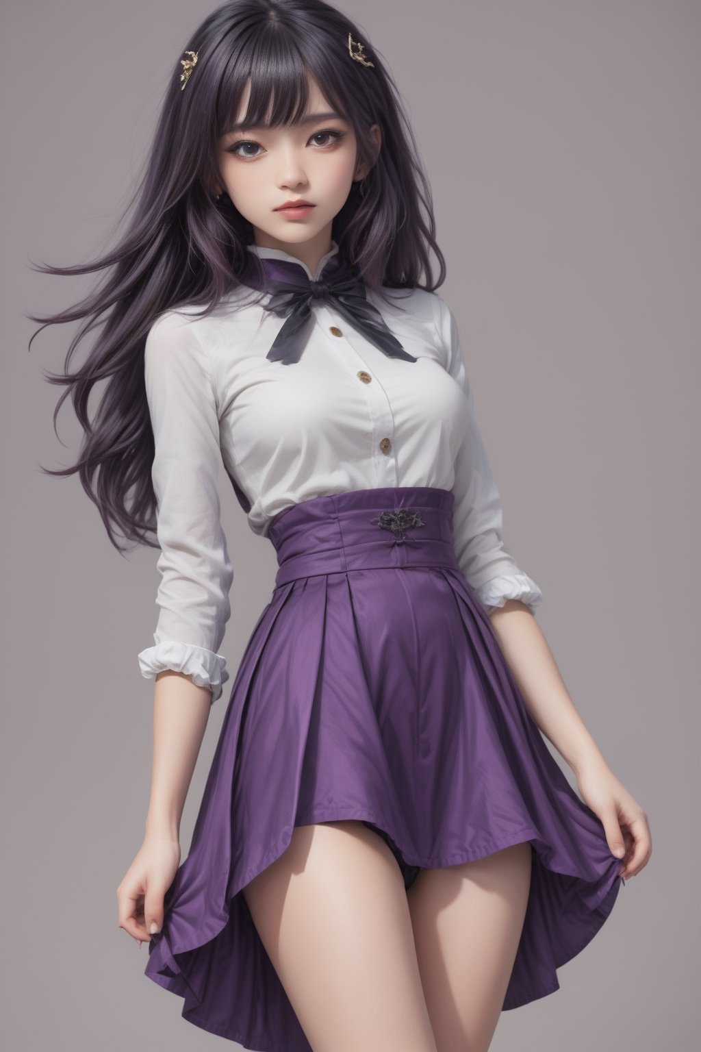 1girl-in-her-20s, shameless-bishoujo, mix-of-natural-hair-styles, unique-physique, no-virgin-anymore, realistic-detailed-skin, (((Ultra-HD-photo-same-realistic-quality-details))), remarkable-colors, Frilled white shirt paired with a pleated metallic long skirt and slingback pumps, vaginal-sex-pov, all-four-ass-up, supporting-pose, (((relaxed))), optimal-lighting, Enhanced All, dfdd, xiyan,,<lora:659095807385103906:1.0>