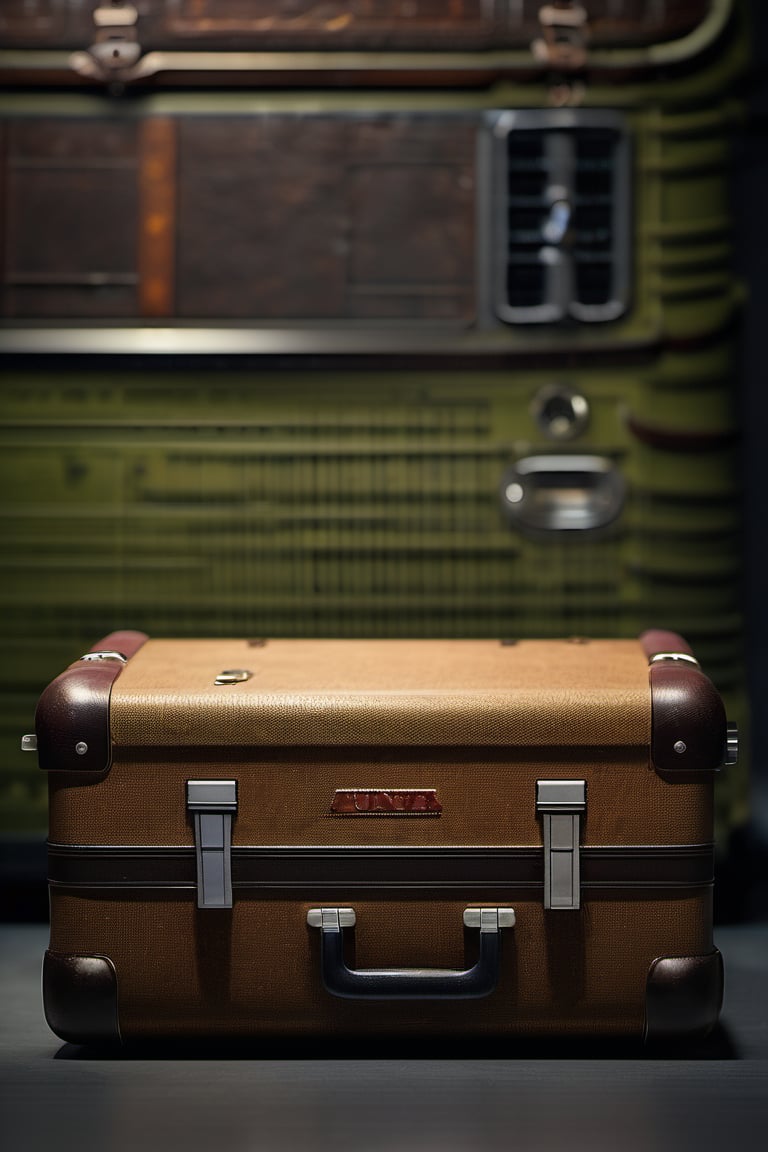RAW natural photo OF travel suitcase futurist style, hangar context, realistic photography, no friendly, ((full body)), sharp focus, depth of field, shoot, ,side shot, side shot, ultra hd, realistic, vivid colors, highly detailed, perfect composition, 8k artistic photography, photorealistic concept art, soft natural volumetric cinematic perfect light, black background studio, ADVERTISING SHOT
,Juno Temple