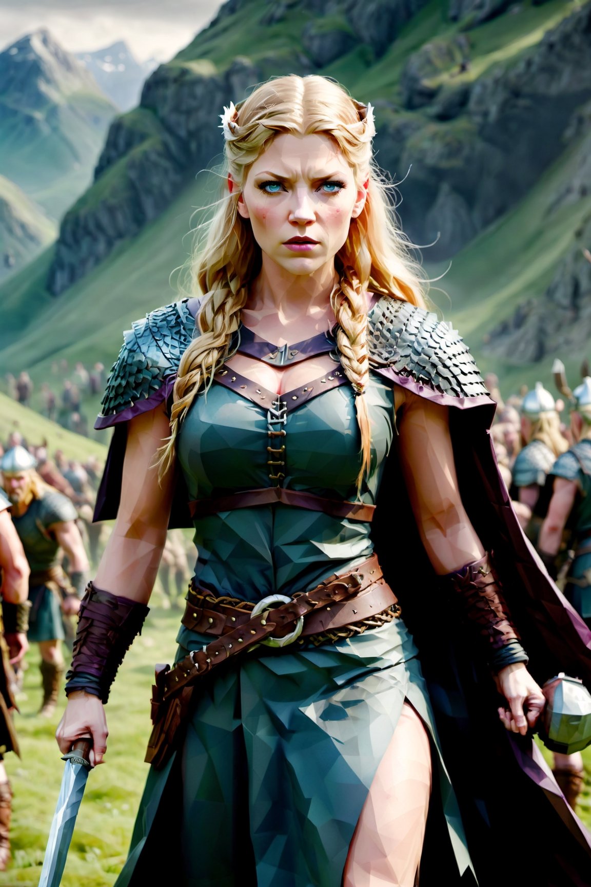 (Beautiful Katheryn Winnick as Lagertha at Vikings ), (stance pose ready to fight with punch hands), perfect anatomy, (creative background, intricated background), dark and gothic theme, hyper-detailed, intricated, high_res, (intricated details:1.2),cyberpunk style, ,detailmaster2,photo r3al