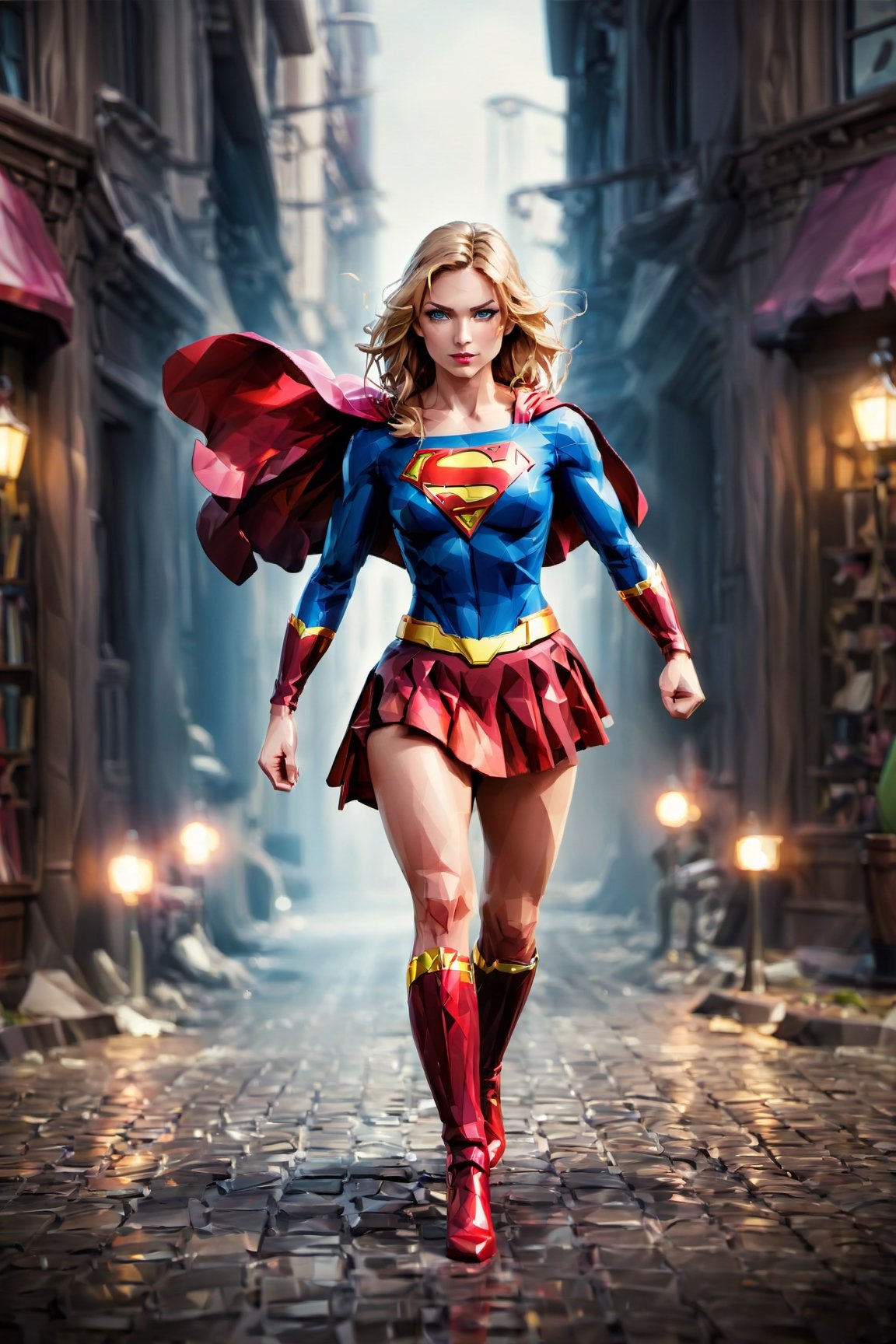 (Beautiful Sasha Calle with supergirl  suit ), (stance pose ready to fight with punch hands), perfect anatomy, (creative background, intricated background), dark and gothic theme, hyper-detailed, intricated, high_res, (intricated details:1.2),cyberpunk style, ,detailmaster2,photo r3al