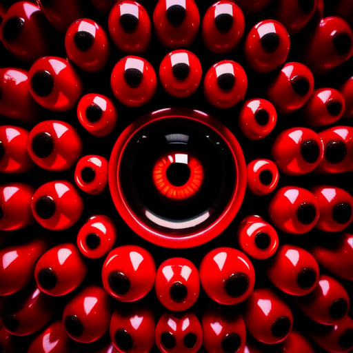 style of Tyler Shields, WALL OF red eyeS (1), 40 DIFFERENT EYES (1.5), LOT OF EYES (1.5), LOOKING random DIRECTION (1), scary, horror, blood, drop, close up, macro, black background, realistic, detailed, photography, thematic background, ambient enviroment, epic, candystyle,perfecteyes