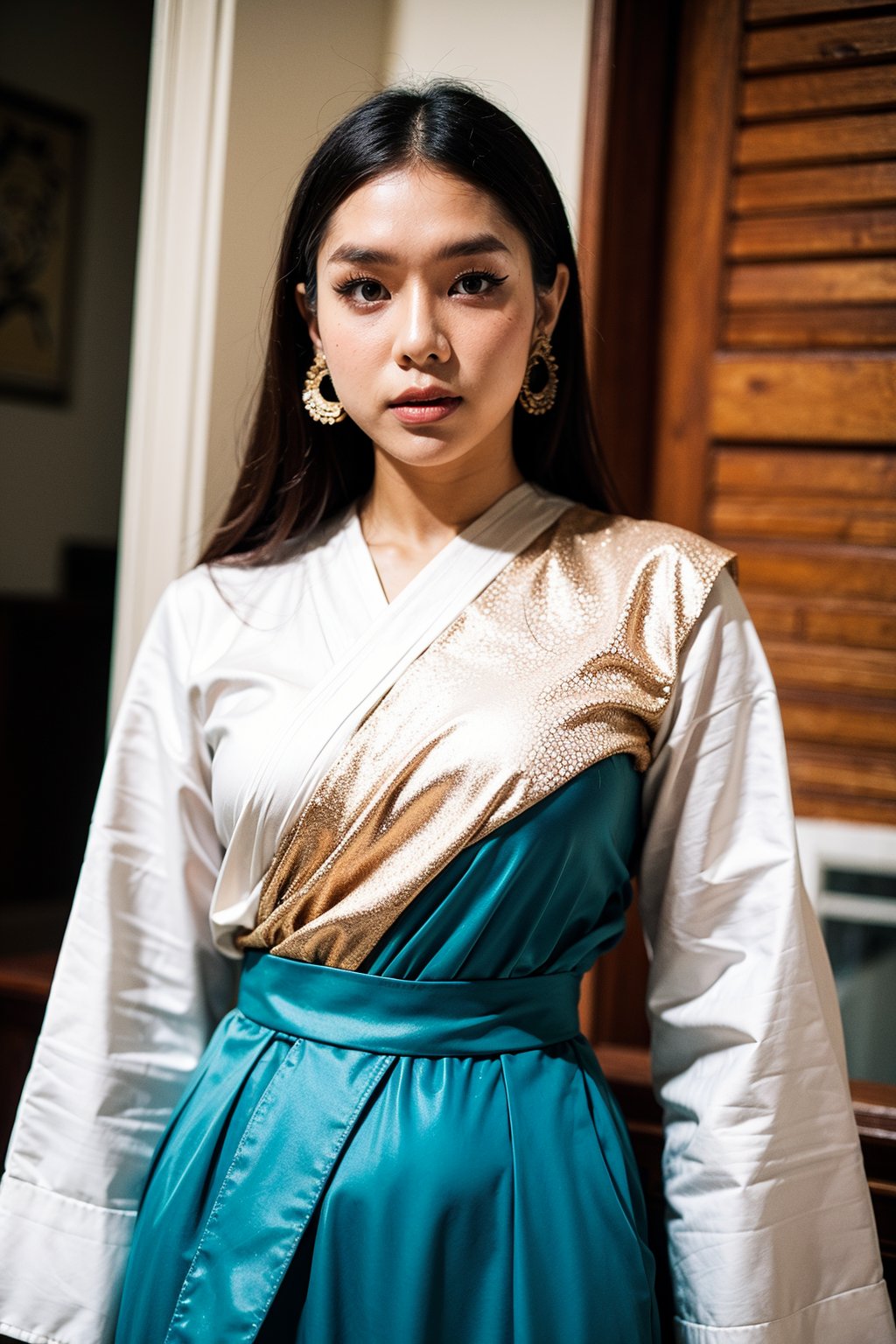 (Lady), medium shot, Thai traditional cloth
