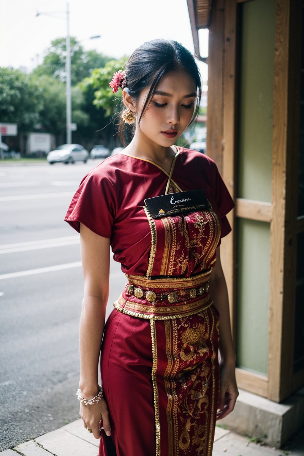 (Lady), medium shot, Thai traditional cloth