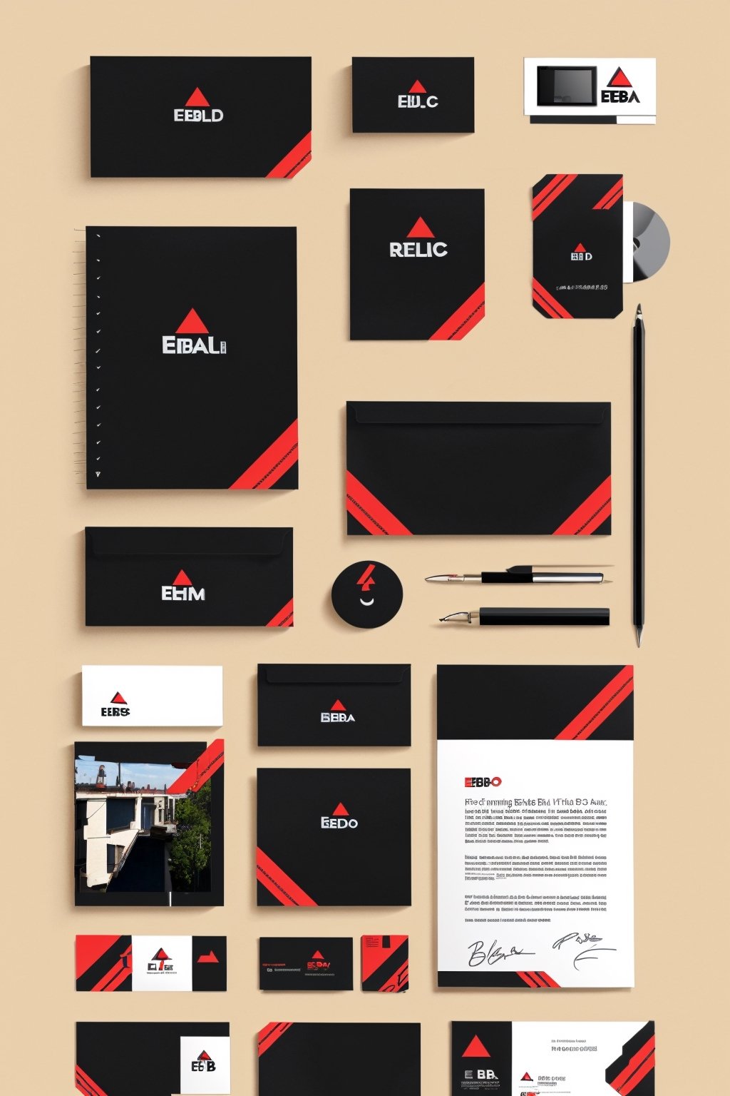 Epic Branding, reb,black,photorealistic