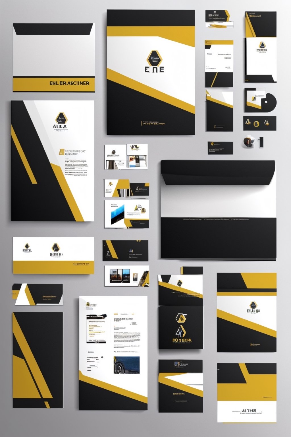 Epic Branding, gold, white, black,photorealistic