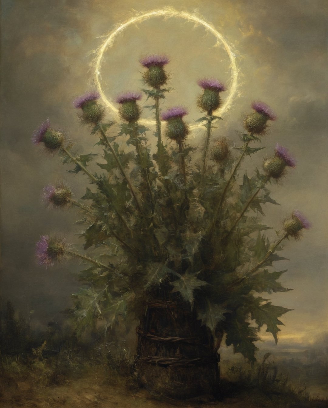 A halo of thistles by Rembrandt 