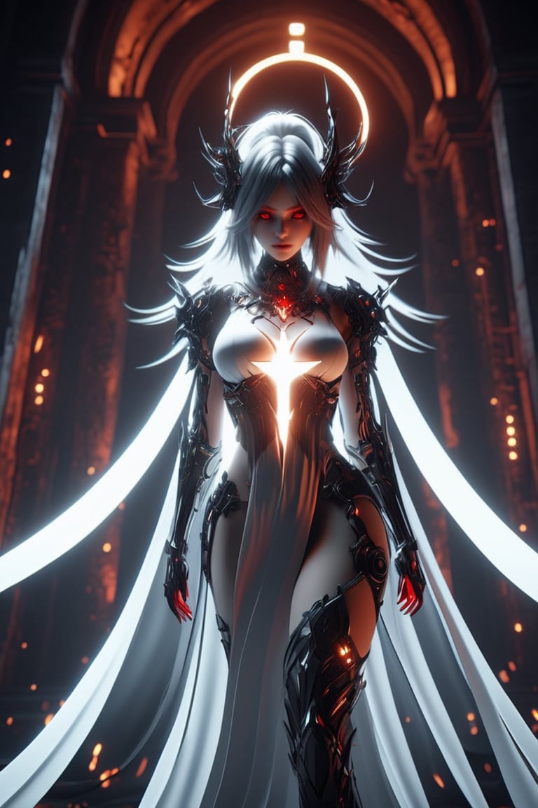 Graphics Unreal Engine 5, 3D Modeling,final fantasy XVI,realistic,minimalism style,ghostly beauty,  have hot body and big hip, detailed her body, red_eyes,  Apocalypse,niji style