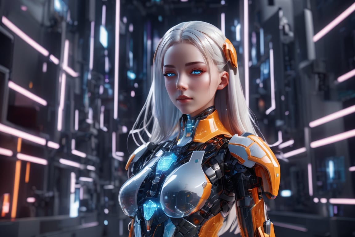 android, cyborg style,3d style, squared-fire glass,
sexy girl, (glass uniform:1.5), (fullbody:1.9), front side, subsurface scattering, volumetric light, transparent, translucent skin, glow, bloom, (panorama),
wide shot, (wide angle:1.6), offcenter, (negative space:1.9), (very wide shot), (white hair:0.5), (full body), atmospheric perspective, 