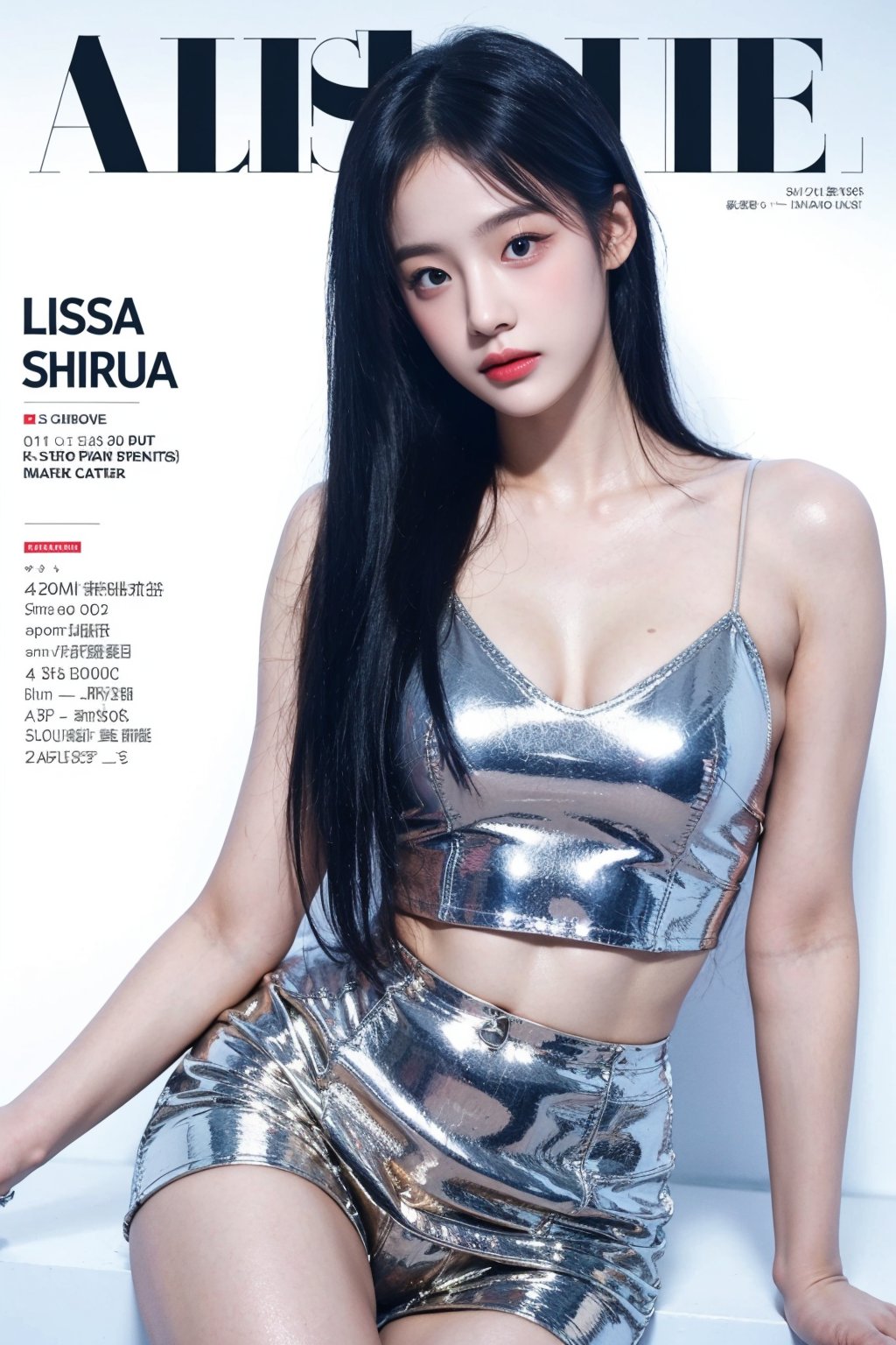 lust, mature, 1girl, thigh up body, looking at viewer, intricate clothes, shiny, professional lighting, different hairstyle, coloful, magazine cover, 2D manga artstyle,  shuhua,kn,realistic,lisa