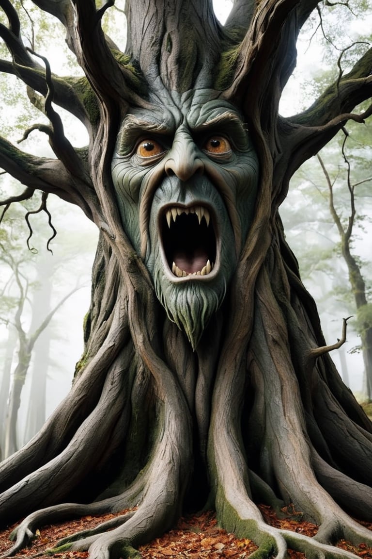 "Generate an image of Ents, the humanoid trees depicted in 'The Lord of the Rings'. Ents are towering figures resembling trees, with intricate patterns and rings visible throughout their massive forms. Their faces reflect wisdom and strength, with eyes shining brightly to symbolize their ability to hear the voices of nature. Clad in garments woven from soft leaves and branches, they exude a tranquil aura as they sway gently in the wind. Ents serve as guardians of nature, embodying a deep connection and harmony with the natural world.",y0sem1te
