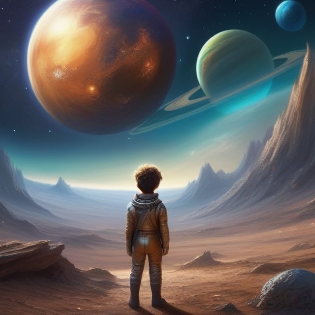 a beautiful painting about of the story follows a young prince who visits various planets in space, including earth, and addresses themes of loneliness, friendship, love, and loss, 8 k resolution, hdr, highly detailed