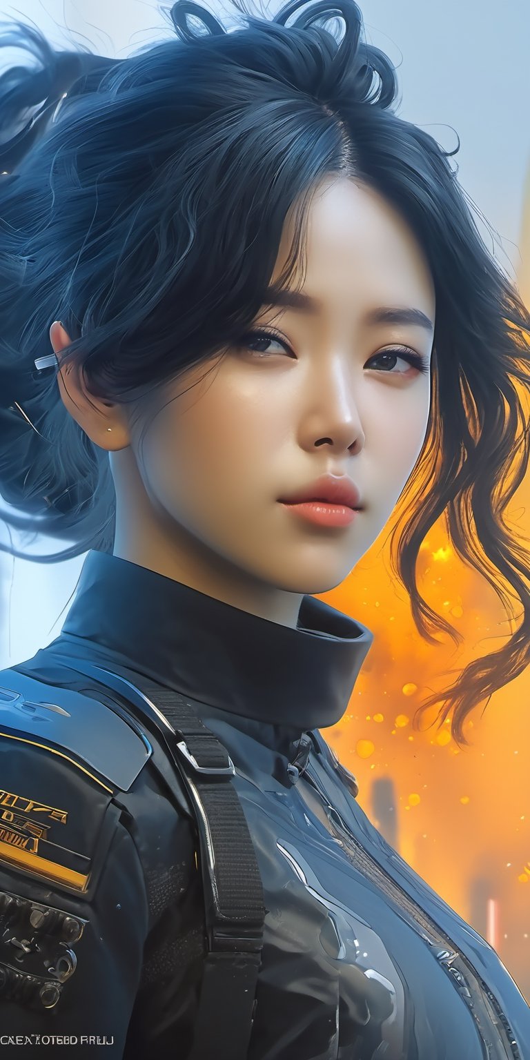 1girl, portrait, SWAT uniform((uniform detail like army force)) with super powerful arm, sidelighting, wallpaper, Masterpiece, 8k, battle field background, ruin all over the place, after deep impact by terrorist destroying attacted, The sky is obscured from the blue by flames, soot and battle fires are everywhere, and there is a hidden fire dragon in the background 
Half body portrait, Wide angle shot, half length,photography,
8k, ultra realistic, Rim light, (cyberpunk cityscape:1.6), (photorealistic), beautiful lighting, best quality, realistic, full body portrait, real picture, intricate details, depth of field, RAW photo, 8k uhd, film grain, mechanic shoes, riding motorbike, no helmet:1.3, Harley woman on a harley bike:1.5, ((korean beauty, kpop idol,anime_screencap,IncrsXLRanni,A girl in the wild 