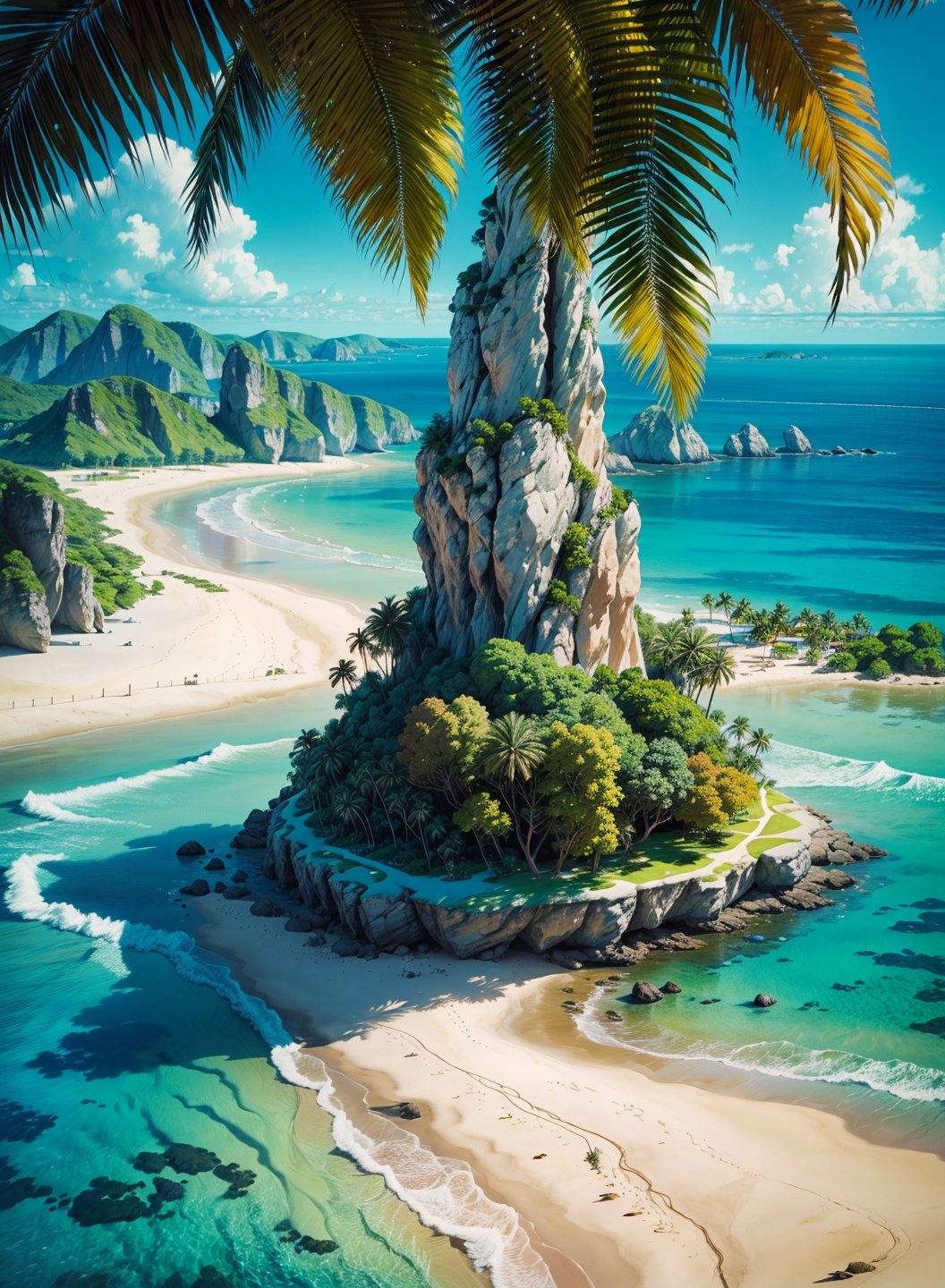 Background= Caraibbian beach island, daytime, beautiful beach, no people.

(best quality, masterpiece, colorful, dynamic angles, highest detail, highly realistic), professional photos, fashion photography, (high resolution textures), in dynamic poses, bokeh, (intricate details, highly detailed:1.15), detailed, sunlight, (high contrast, official art, extreme detail, highest detail)