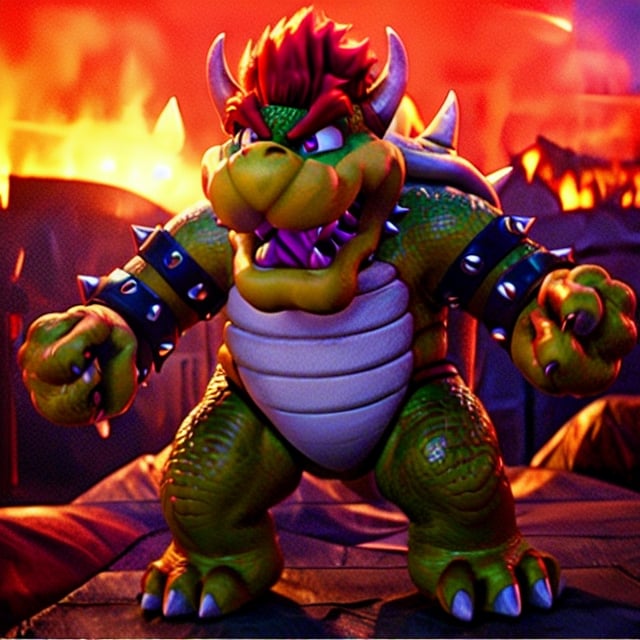 A Bowser Best up Fights a Mario