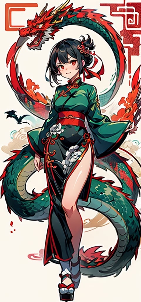 sfw,  1girl, qipao ,dragon-themed,complex background, ice