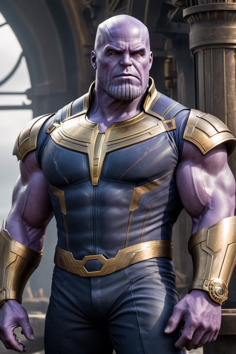 ((Generate hyper realistic image of Thanos in a captivating scene featuring a stunning 45 years old 19th century background )) full body, semi side view,  gray eyes, photography style , Extremely Realistic, ,, darkart,3dmdt1,ste4mpunk,HZ Steampunk