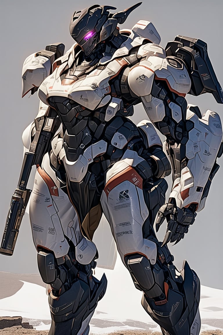 masterpiece, best quality,
robot, armor, solo, 1girl, helmet, full body, looking at viewer, white background, science fiction, glowing, pink eyes, no humans, simple background, claws, glowing eyes, power armor, 