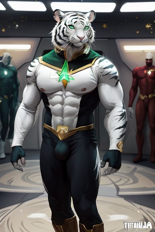 urmah_titans_,muscle_body_completed,white_tiger_mutant_star_trek_costume,green_eyes_,sirio_logo,BLACK_PHANTER_TACHALA_BIG_DICK_