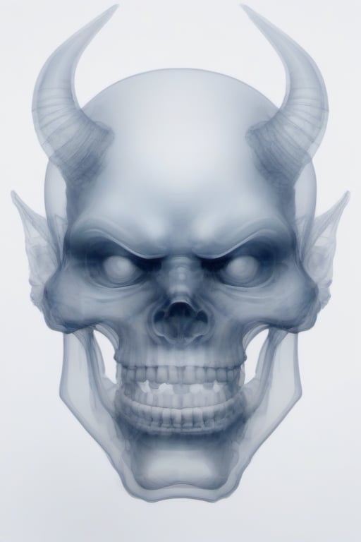 xray,transparent,head of a oni,skeleton,oni style