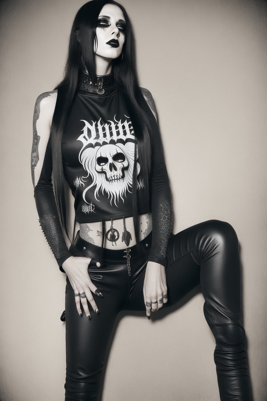 woman black metal music fan