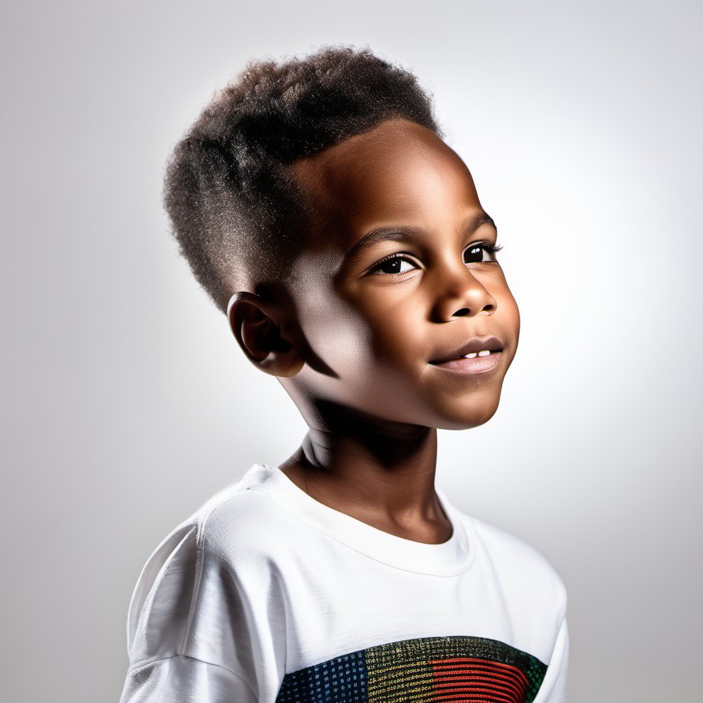  High Resolution, African American boy, White Background