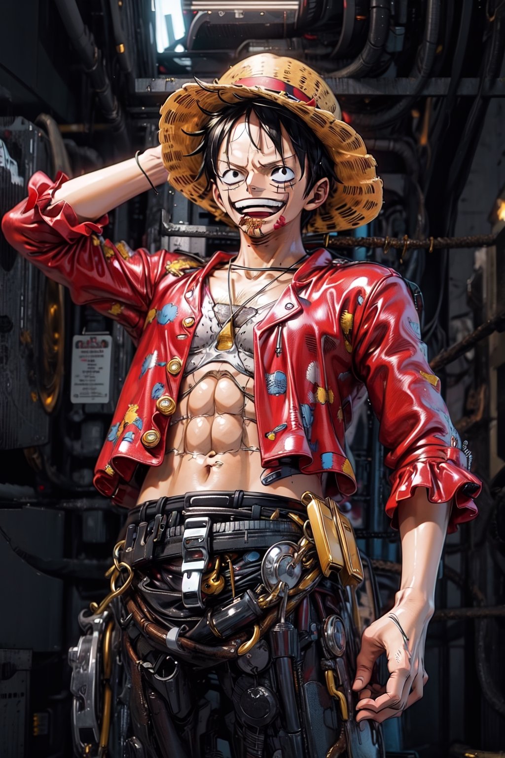 ((masterpiece, best quality)),luffy from one piece anime