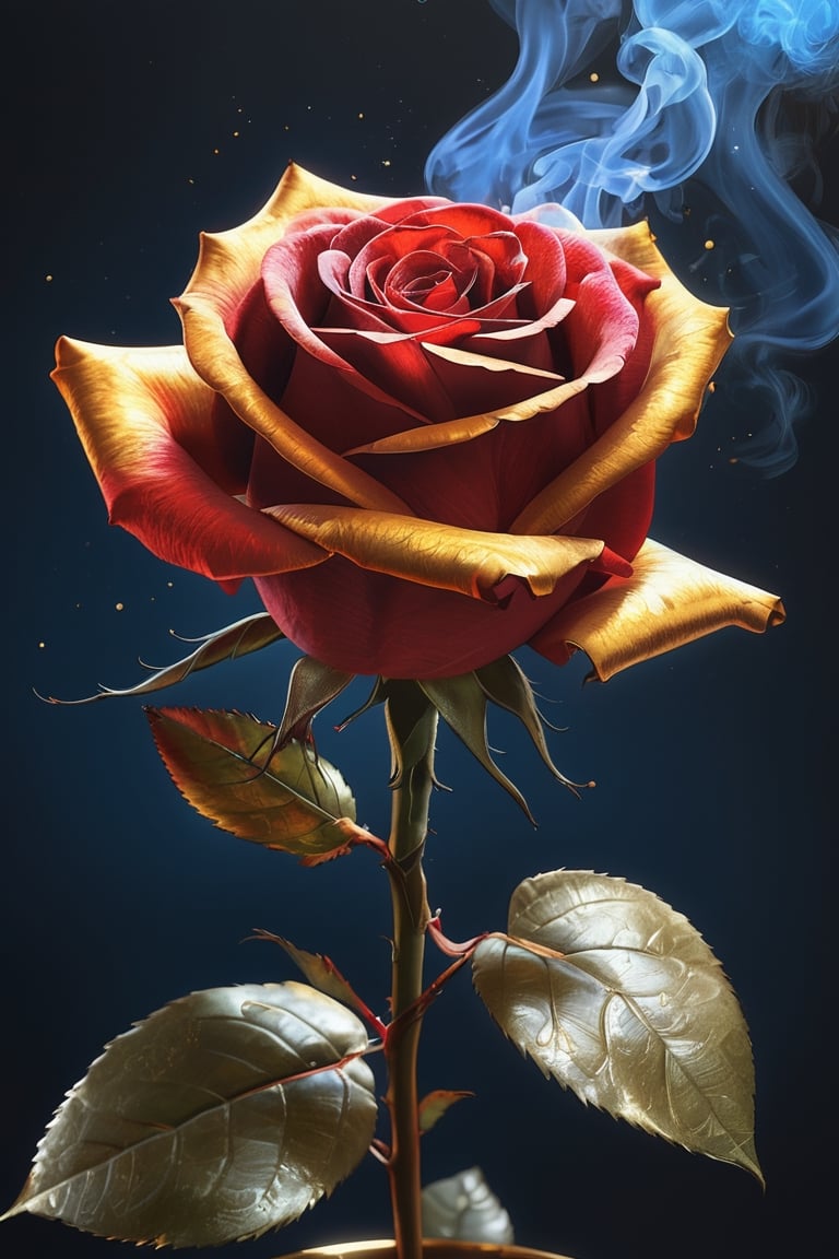 (((gold and black spirit,

magic smoke,

 bouquet of roses,

red, black, blue)))

Ai Yazawa,

Alexi Briclot,

Andrei Markin,

Ultra High Definition,

realistic,

vivid colors,

Very detailed,

UHD drawing,

pen and ink,

perfect composition,

Beautiful, detailed, intricate and incredibly detailed octane rendering that is trending on artstation,

8k art photography,

photorealistic conceptual art,

soft natural volumetric cinematic perfect light,

Watercolor,

trend in artstation,

sharp focus,

studio photo,

intricate details,

Very detailed,

by greg rutkowski),

detailed textures,

high quality,

high resolution,

high accuracy,

realism,

color correction,

Proper lighting setup,

harmonious composition,

The behavior works