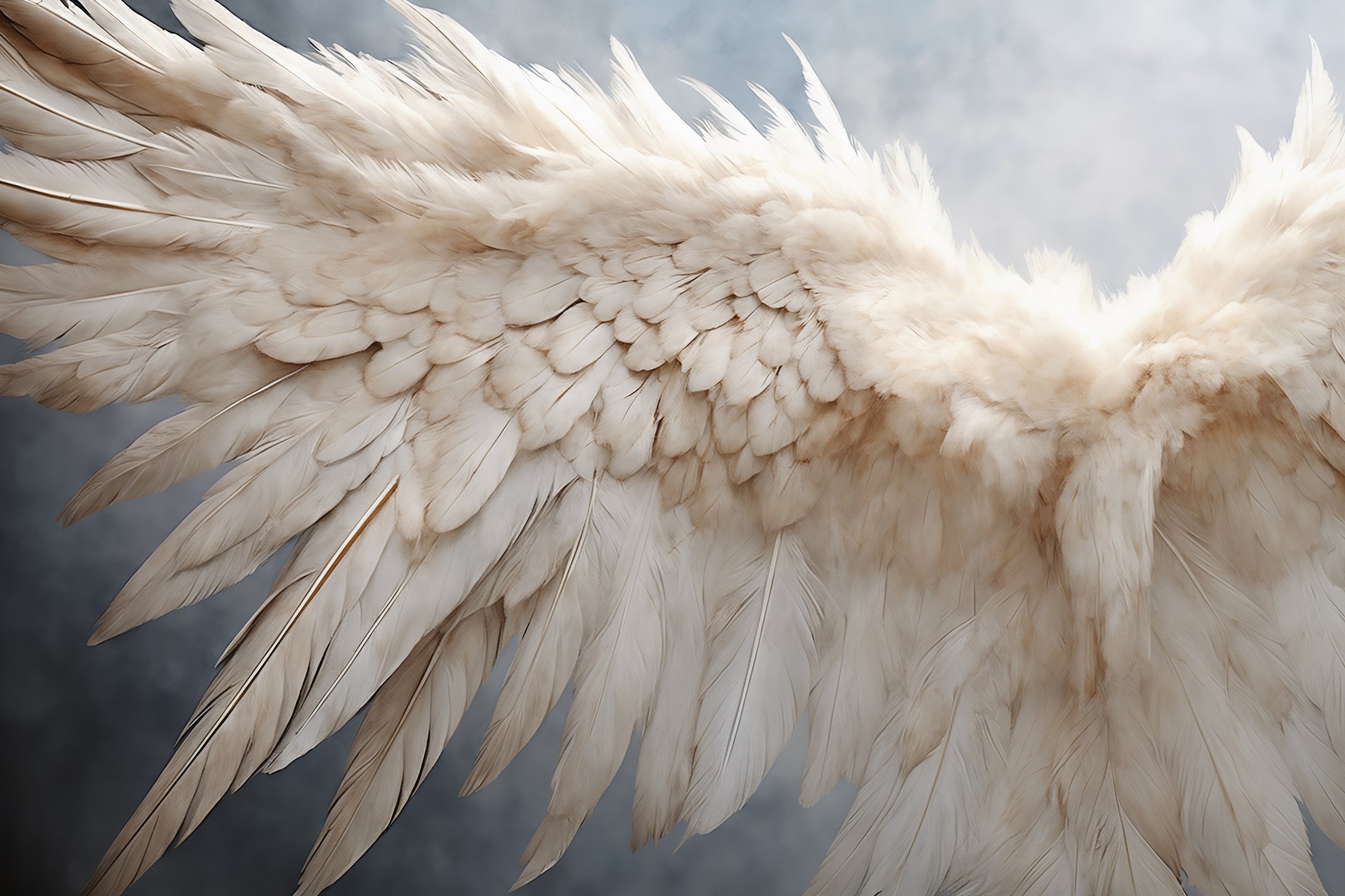 masterpiece, best quality, Arfang Photo realistic image of an angels wings with feathers