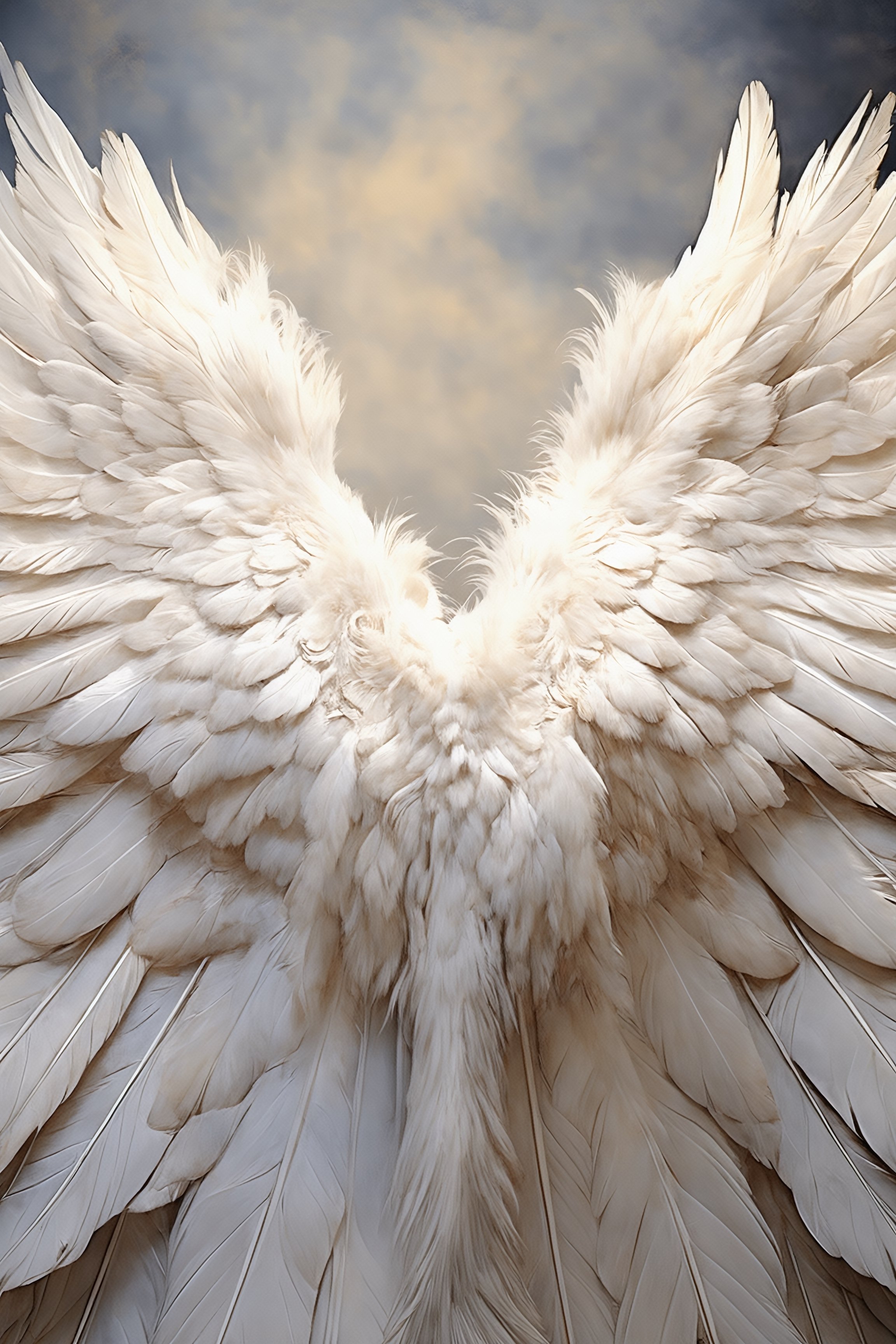 masterpiece, best quality, Arfang Photo realistic image of an angels wings with feathers