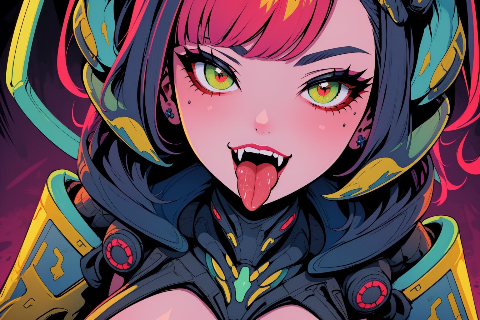 masterpiece, best quality, artwork), (extremely detailed 8K picture detailed close up of a happy girl having sex, warframe, alien sexy godess ,More Detail,Mecha body,,ahegao,tongue out,ruanyi0179,InoXrd,PatchDef