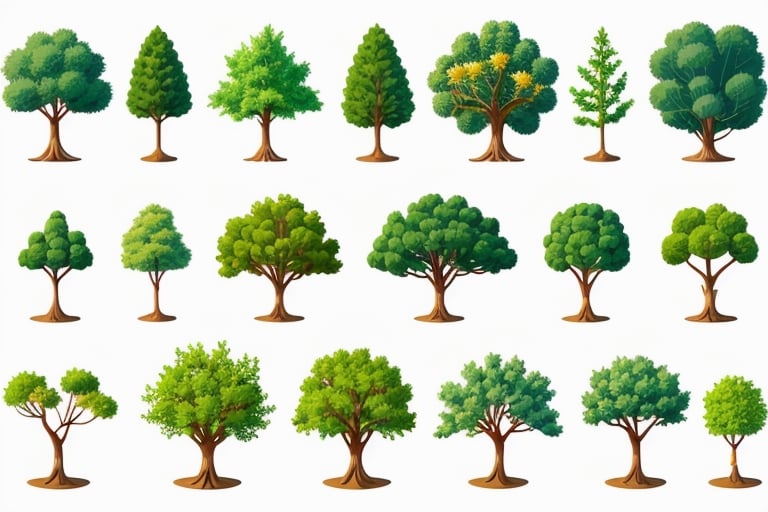 a set of detailed vector art trees and rocks sheet to be used in a children book,fantasy00d,KidsRedmAF,tshee00d