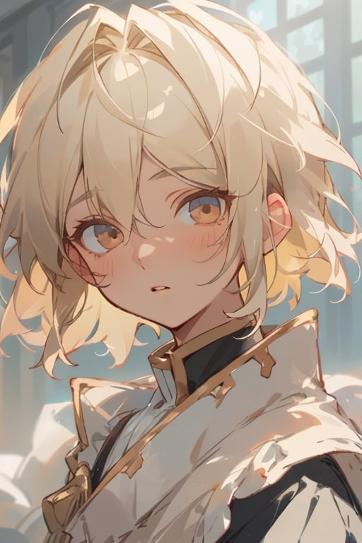 midjourney, beautiful, masterpiece, best quality, extremely detailed face, perfect lighting, best quality, ultra detailed, highly detailed, perfect face, 1 boy, young boy, short, fluffy short blonde hair, child, up close, solo character