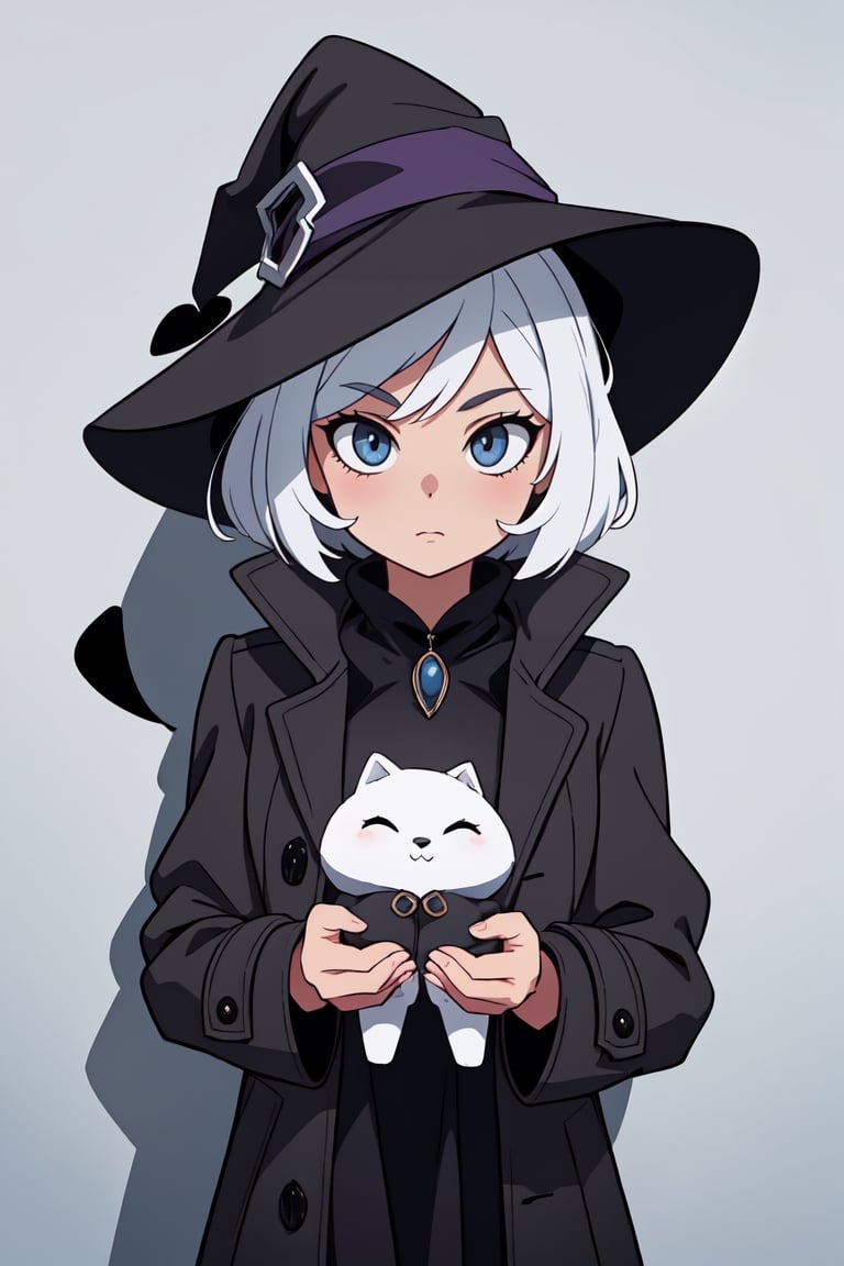 (best quality,  masterpiece),  1girl,  winter,  coat,  shadow witch