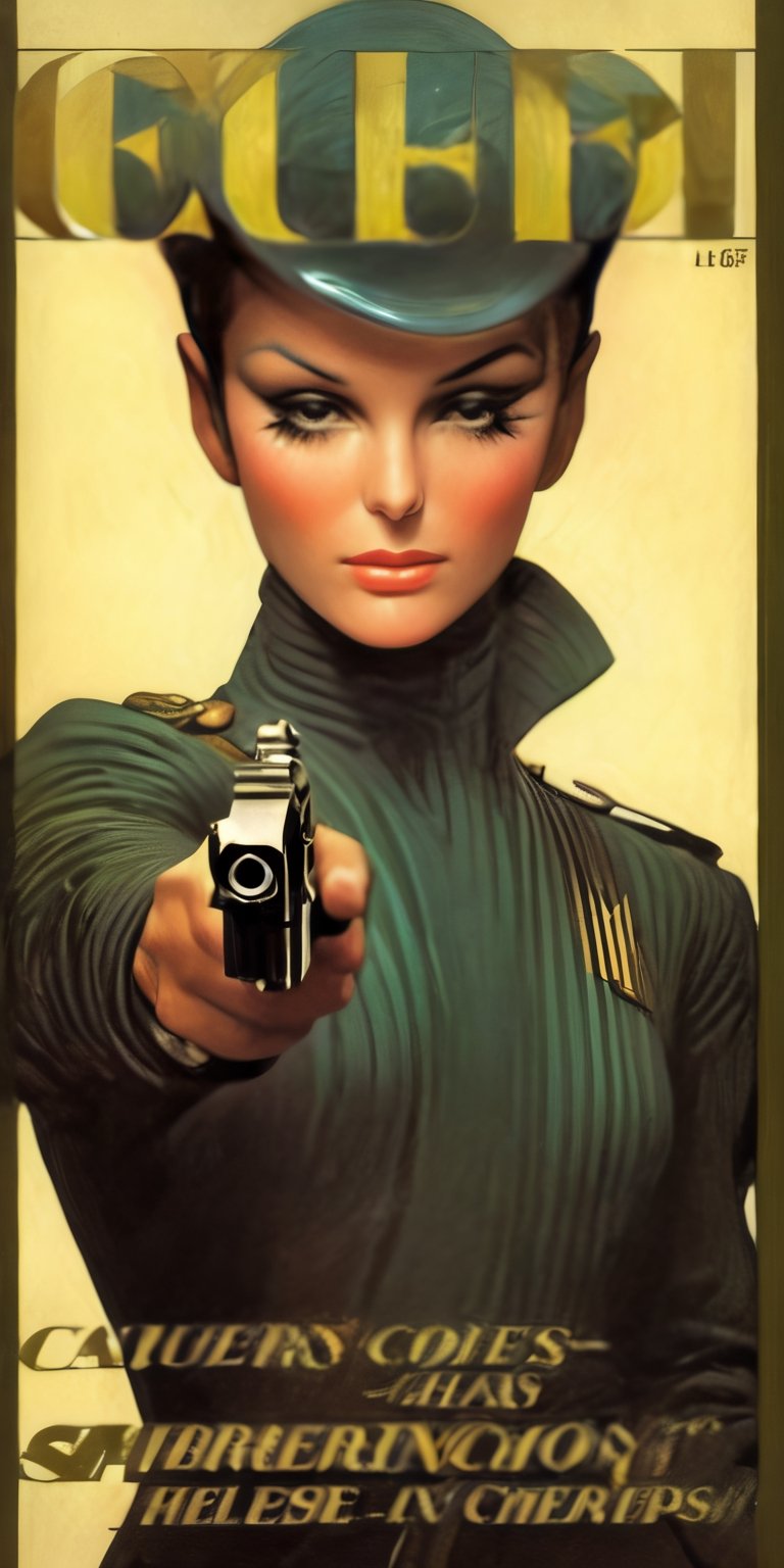 art by Masamune Shirow, art by J.C. Leyendecker, art by boris vallejo, a masterpiece, stunning beauty, hyper-realistic oil painting, vibrant colors, a James Bond type character, dark chiarascuro lighting, aiming a Luger pistol at the viewer, holding the Luger pistol in his right hand,  fighting bad guys, driving an Aston Martin, a telephoto shot, 1000mm lens, f2,8,vertical lines of green matrix code